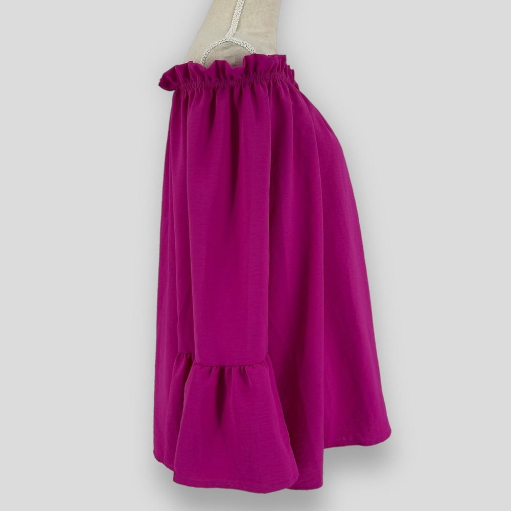 143 Story Line Up Blouse Womens Barbiecore Bell Sleeve Off Shoulder Top Pink M - Picture 3 of 8